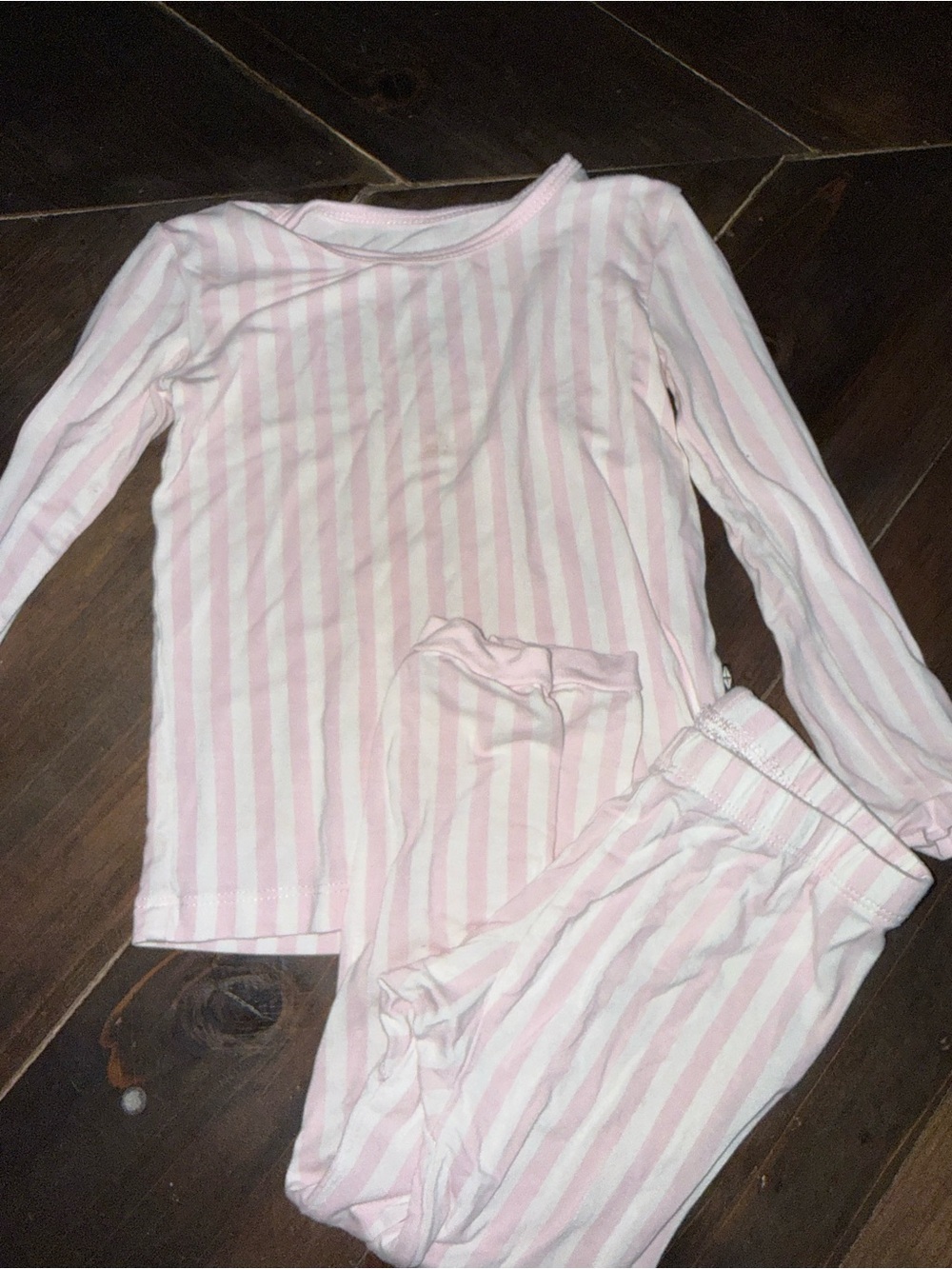 Kyte Baby Pink White Striped Bamboo Two Piece Pjs Size 2T